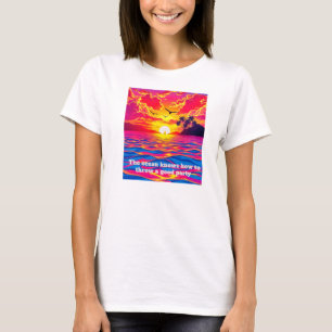 Camiseta Felicidade do Pôr do Sol Tropical