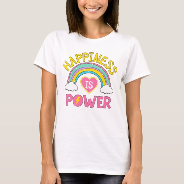 Camiseta Felicidade é Arco-Íris de Potência (Frente)