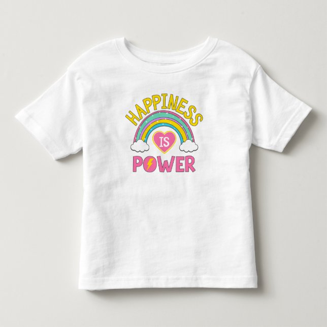 Camiseta Felicidade é Arco-Íris de Potência (Frente)