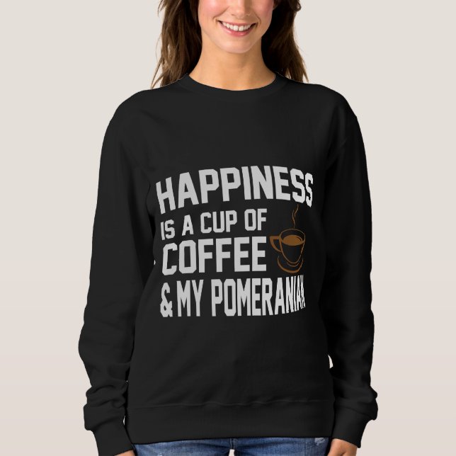Camiseta Felicidade é café Amp Pomeraniano (Frente)