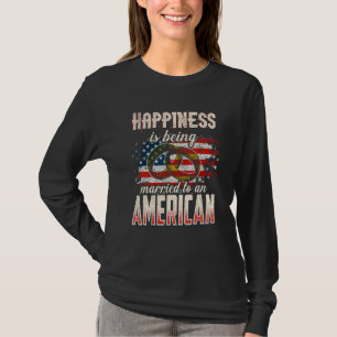 Camiseta Felicidade É Casada Com Um Americano Apenas Mar
