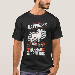 Camiseta Felicidade é estar com German shepherd
