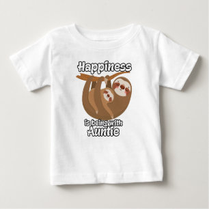 Camiseta Felicidade é estar com tia Sloth