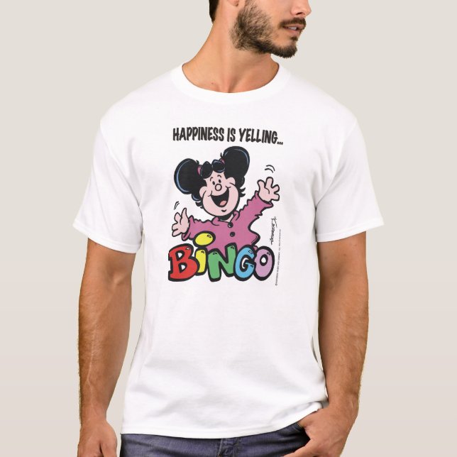 Camiseta Felicidade É Gritar BINGO! (Frente)