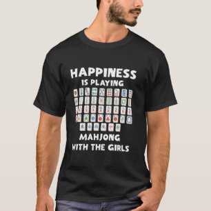 Camiseta Felicidade é Jogar Mahjong Com O Azulejo Das Menin