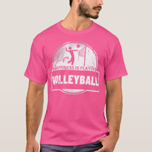 Camiseta Felicidade é jogar voleibol feminino Volley