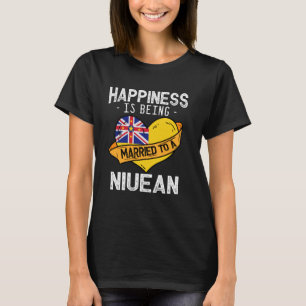Camiseta Felicidade é ser casado com uma esposa niueana Mar