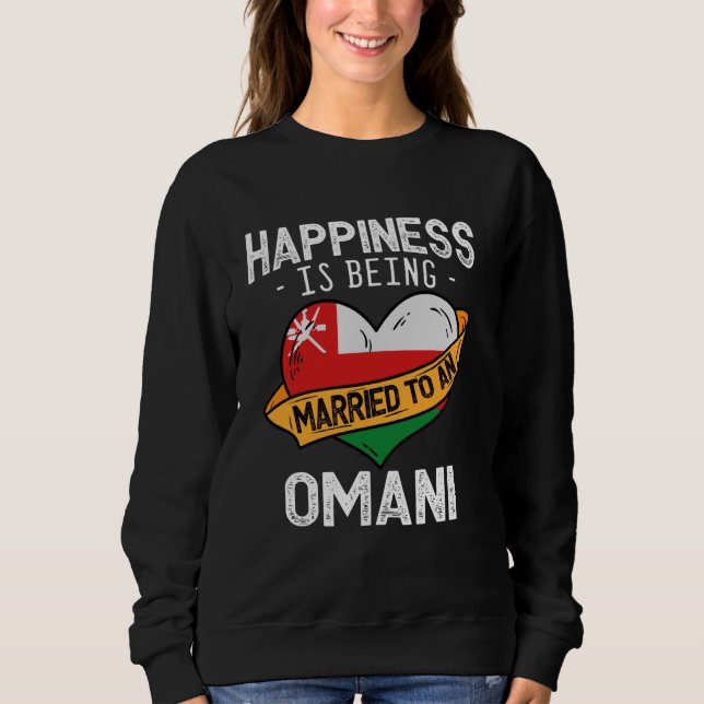 Camiseta Felicidade é ser casado com uma esposa Omani Husba (Frente)