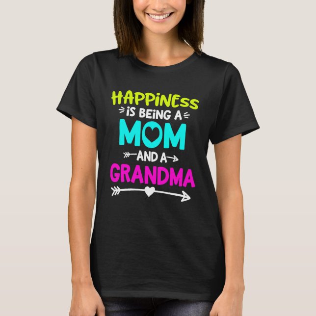 Camiseta Felicidade é ser mãe e avó (Frente)