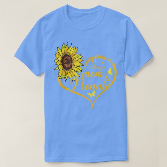 Camiseta Felicidade É Ser Mãe E Mãe De Girassol Nona (Frente do Design)