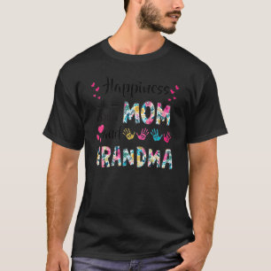 Camiseta Felicidade É Ser Mão De Mãe E Vovó Flores