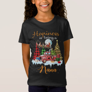 Camiseta Felicidade É Ser Nana Engraçado Árvore Vermelha De