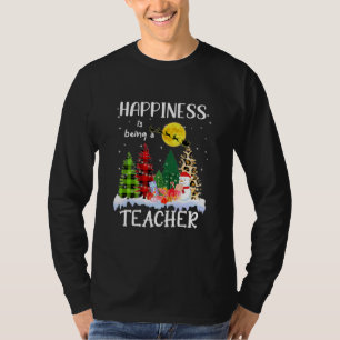 Camiseta Felicidade É Ser Professora Leopardo Árvore De N