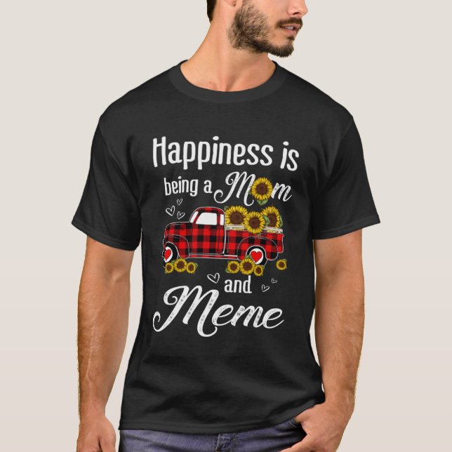 Camiseta Felicidade É Ser Um Caminhão De Girassol Da Mãe E  (Frente)