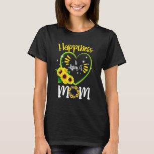Camiseta Felicidade É Ser Um Dia de as mães De Girassol Da