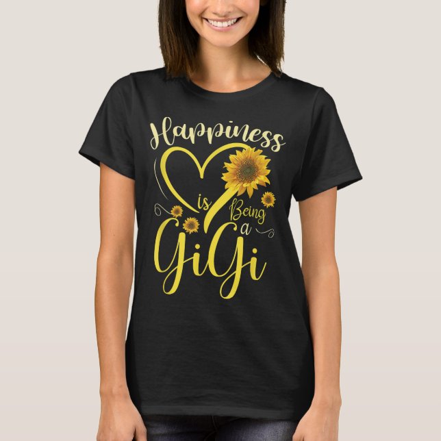 Camiseta Felicidade É Ser Um Gigi Dia de as mães De Girasso (Frente)