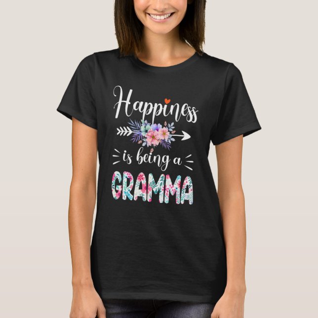 Camiseta Felicidade É Ser Um Vovô Alguma Vez Mulher Deco Fl (Frente)