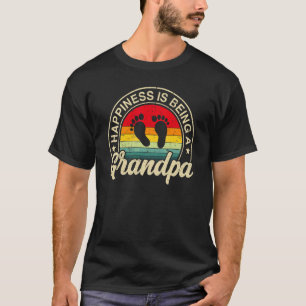 Camiseta Felicidade É Ser Um Vovô Homens Vintage Decor Gra