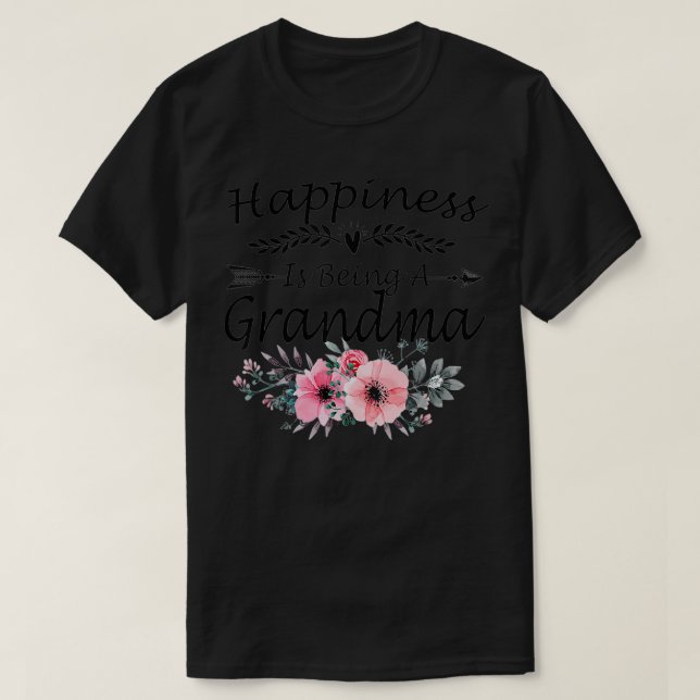 Camiseta Felicidade é Ser uma Avó  Dia das Mães (Frente do Design)