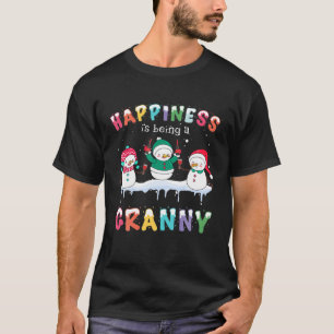 Camiseta Felicidade É Ser Uma Avó Engraçado Vinho De Nev