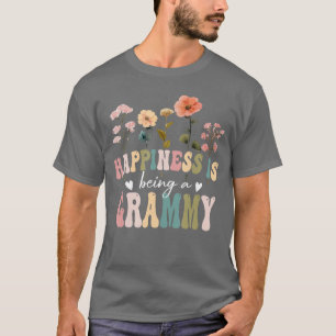 Camiseta Felicidade é Ser uma Avó Floral Grammy Mães