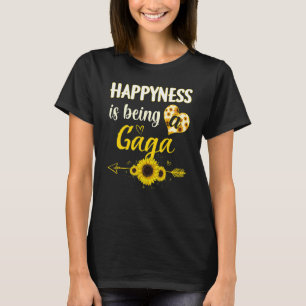 Camiseta Felicidade É Ser Uma Avó Gaga Girassol Mãe