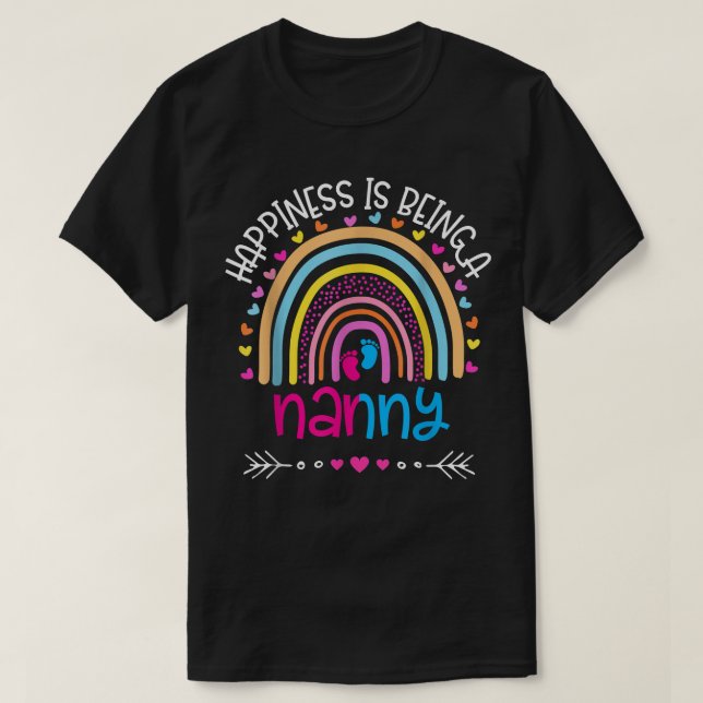 Camiseta Felicidade é ser uma babá dia de as mães Arco-Íris (Frente do Design)