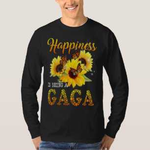 Camiseta Felicidade É Ser Uma Borboleta Gaga Girassóis