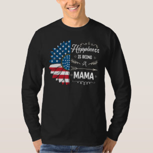 Camiseta Felicidade É Ser Uma Girassol Mamãe 4 De Julho