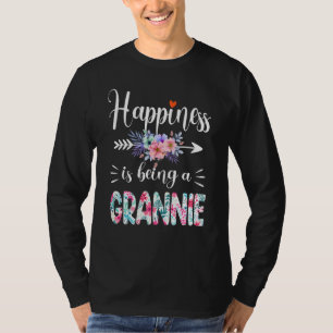 Camiseta Felicidade É Ser Uma Grannie Ever Mulheres Floral