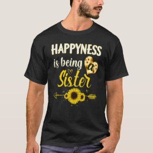 Camiseta Felicidade É Ser Uma Irmã Avó De Girassol