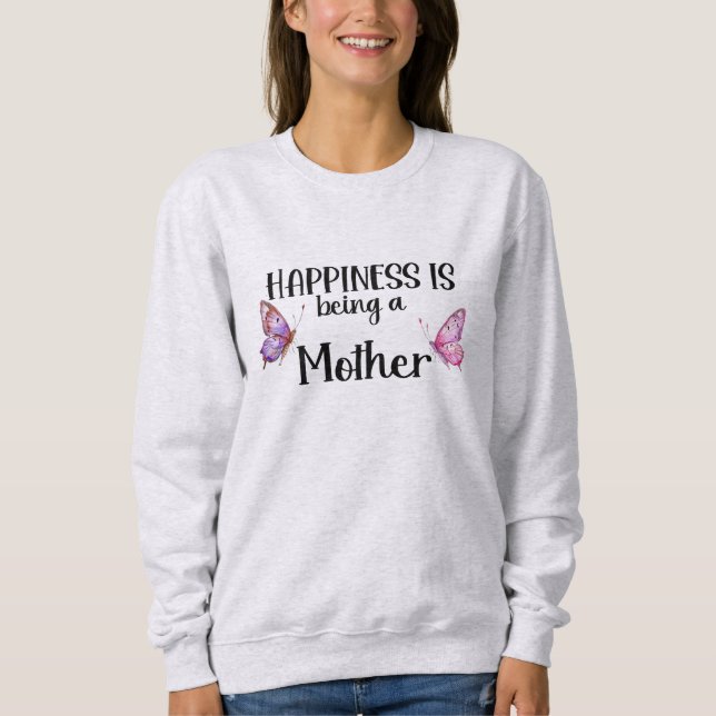 Camiseta Felicidade é Ser uma Mãe Borboleta Presente (Frente)