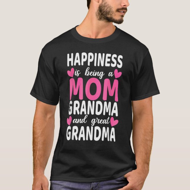 Camiseta Felicidade É Ser Uma Mãe Excelente Avó Mulheres Ma (Frente)