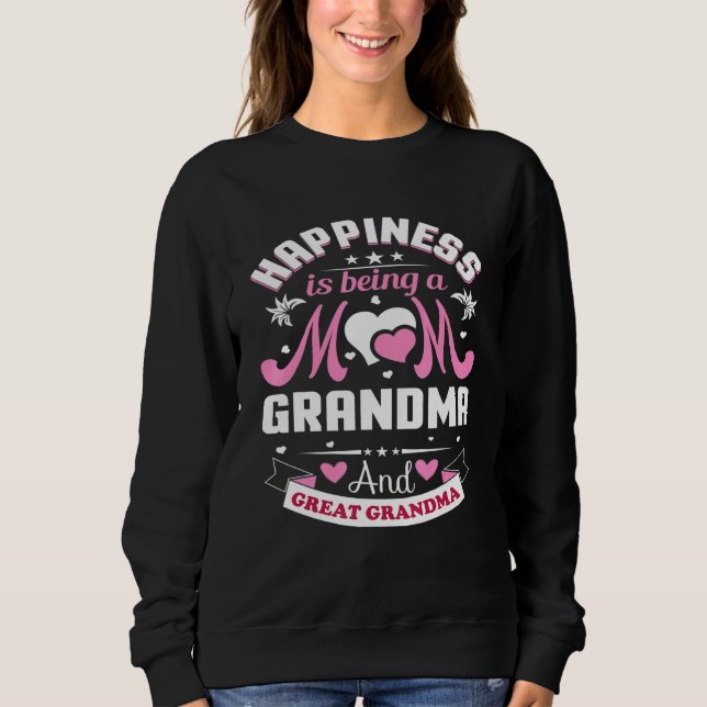 Camiseta Felicidade É Ser Uma Mãe Excelente Avó Mulheres Mo (Frente)