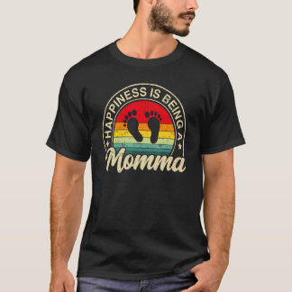 Camiseta Felicidade É Ser Uma Mãe Mulheres Vintage Decor Mã