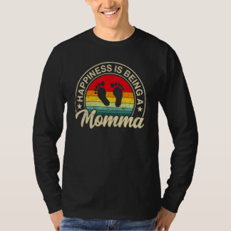 Camiseta Felicidade É Ser Uma Mãe Mulheres Vintage Decor Mã