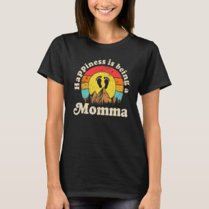 Camiseta Felicidade É Ser Uma Mãe Mulheres Vintage Decor Mã