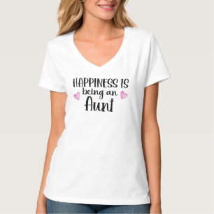 Camiseta Felicidade é Ser uma Tia de Aniversário Sobrinha S