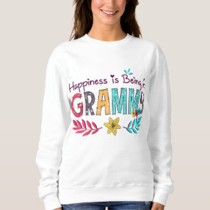 Camiseta Felicidade é ser uma vovó de Decoração Floral