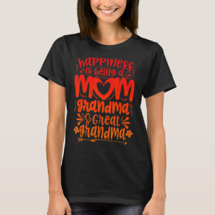 Camiseta Felicidade É Ser Uma Vovó Excelente Mãe