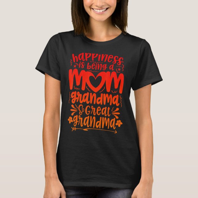 Camiseta Felicidade É Ser Uma Vovó Excelente Mãe (Frente)