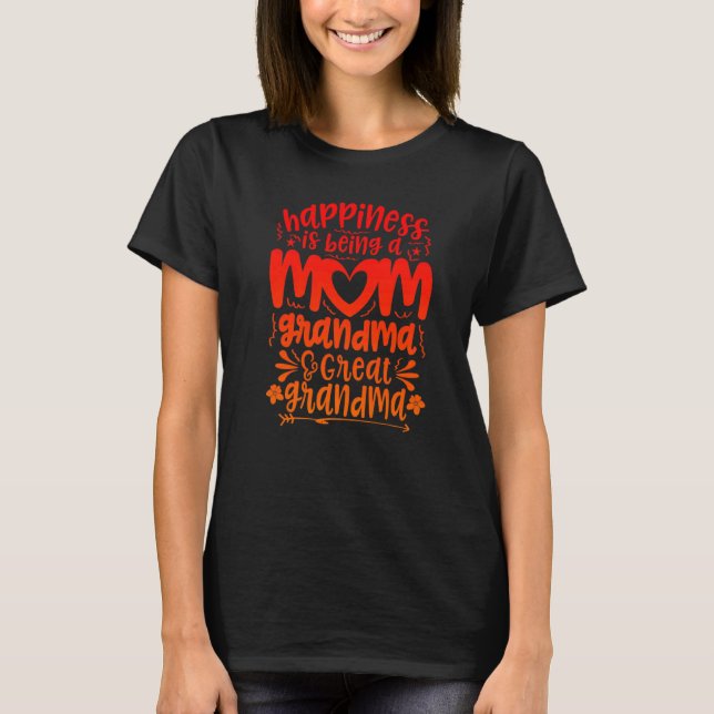 Camiseta Felicidade É Ser Uma Vovó Excelente Mãe (Frente)