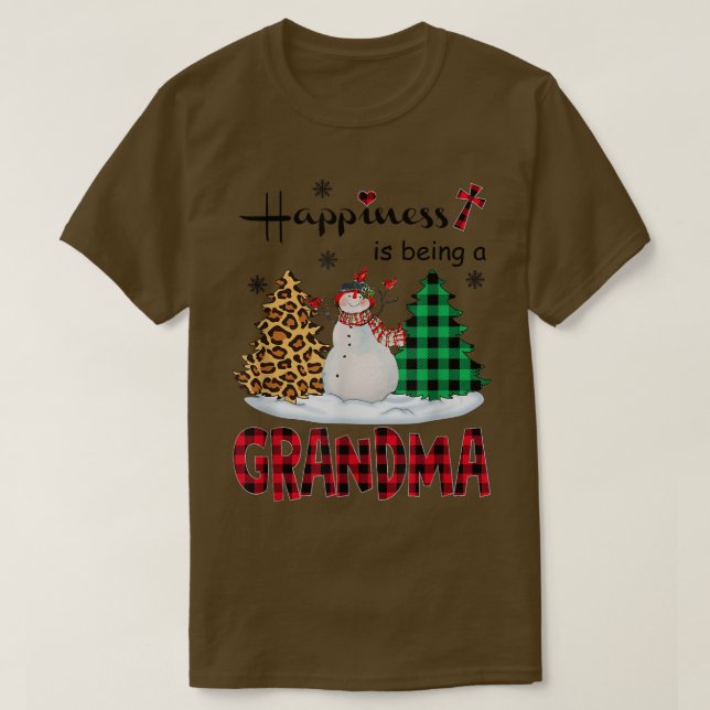 Camiseta Felicidade é ser vovó Snowman Feliz Natal (Frente do Design)