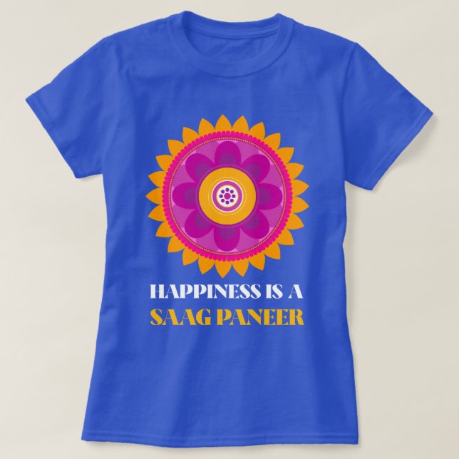 Camiseta Felicidade É Um Amante do Curry Saag Paneer (Frente do Design)