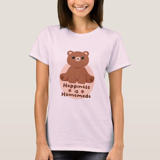 Camiseta Felicidade é um bebê bonitinho Kawaii caseiro, cas (Frente)