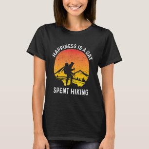 Camiseta felicidade é um dia gasto caminhando design engraç