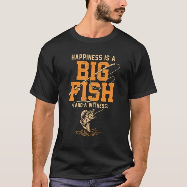 Camiseta Felicidade É Um Grande Peixe E Uma Testemunha (Frente)