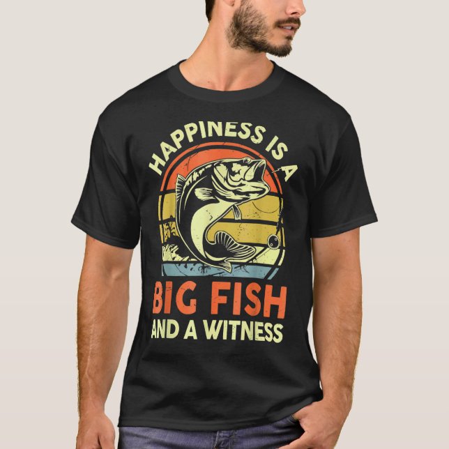 Camiseta Felicidade É Um Grande Peixe E Uma Testemunha  Fis (Frente)