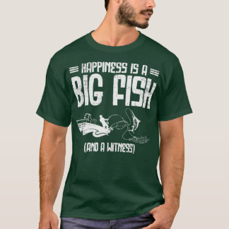 Camiseta Felicidade É Um Grande Pescador De Pesca De Trutas