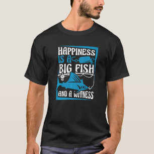 Camiseta Felicidade É Um Peixe Grande E Um Anglas Do Oceano